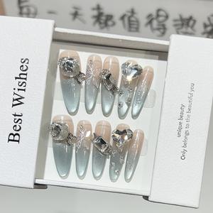 <span class=keywords><strong>Uñas</strong></span> Postizas Hechas a Mano, Diseño Elegante <span class=keywords><strong>de</strong></span> Estilete, Juego <span class=keywords><strong>de</strong></span> 10 Piezas en Diferentes Tamaños, <span class=keywords><strong>Uñas</strong></span> Artificiales al por Mayor - Product Image 2