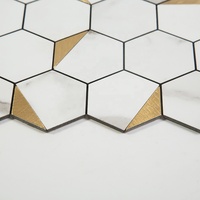 Leeven — bâton hexagonal en plastique et aluminium, bricolage, bande adhésive, carrelage de mosaïque blanche, mur de vinyle