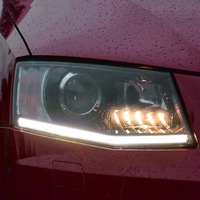Aplicable para el conjunto de faros delanteros Skoda Octavia 15-17 luces de circulación diurna de faros LED de pestañas altas modificadas bajas