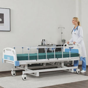 Marco económico de acero inoxidable plegable Manual ajustable Hospital cama médica 3 funciones 3 manivela Camilla para pacientes - Product Image 3