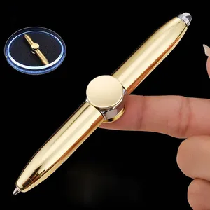 LED Fingertip Gyro Pen Illumination Decompression Gyro Business Ball Pen