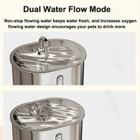 Fontaine à eau intelligente populaire pour animaux de compagnie, en acier inoxydable, avec filtre, pour le nettoyage de l'eau et la boisson des chats