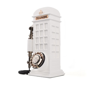 Cabina telefónica giratoria <span class=keywords><strong>de</strong></span> metal blanco vintage, grabación <span class=keywords><strong>de</strong></span> mensajes, libro <span class=keywords><strong>de</strong></span> invitados <span class=keywords><strong>de</strong></span> audio - Product Image 4