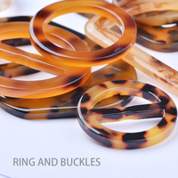 Boucles rondes en résine plastique sans nickel, motif écaille de tortue, idéales pour les hauts de bikini et les maillots de bain Bosylon