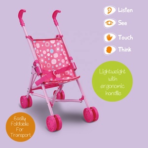 Passeggino per Bambole Pieghevole in Metallo di Alta Qualità per Bambine, Gioco di Ruolo, Carrello Rosa per Bambole, Giocattolo per Bambini - Product Image 4