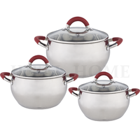 Vente en gros de casseroles antiadhésives Ensembles de casseroles et poêles Batterie de cuisine Marmites à soupe en acier inoxydable avec couvercle en verre