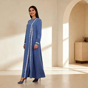 Nouvelle robe abaya en dentelle moderne, matière en coton de haute qualité, décontractée pour les femmes musulmanes, à porter au quotidien, tendance 2026 - Product Image 3