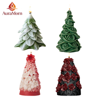 Ensemble de 4 bougies décoratives pour arbre de Noël, mini bougies parfumées pour la cheminée, décoration de la maison, fournitures de fêtes