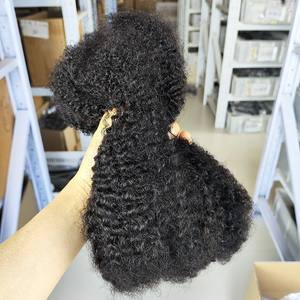 Extensions de cheveux bouclés afro FYD 8~20 pouces 30g, perruque afro bouclée, cheveux humains afro bouclés en vrac pour tresses et <span class=keywords><strong>dreadlocks</strong></span> - Product Image 3