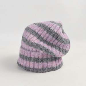 Chapeaux en laine rayés décontractés pour femmes, mode vintage automne-hiver 2024, pour l'extérieur - Product Image 6
