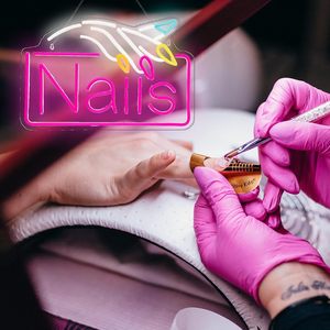 Nail salon neon LED wall decoration light USB powered nail salon shop window <b>sign</b> ambient light indicator light luminous <b>sign</b> - Product Image 4