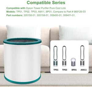 <span class=keywords><strong>Filtre</strong></span> compatible pour <span class=keywords><strong>purificateur</strong></span> d'air <span class=keywords><strong>Dyson</strong></span> pour usage domestique <span class=keywords><strong>Filtre</strong></span> véritable à 360 ° pour TP01 TP02 TP03 BP01 AM11 Tower Comparated Part # - Product Image 2