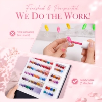 Livre d'échantillons professionnel de 120 couleurs de vernis à ongles pré-peints avec gel, pour usage en salon, fournitures de manucure, OEM