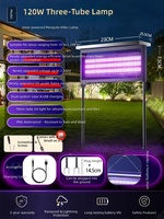 Lampe anti-moustiques solaire LED extérieure Boyid avec détection radar, étanche IP65, lumière bleue pour jardin et terrasse