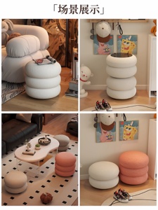 Dressing <b>stool</b>, a popular retro-style low <b>stool</b> for women's bedrooms and dressing tables, perfect for home use. - Product Image 4