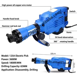 3600W chuyên nghiệp cấp lớn điện chọn 135A nặng tay bê tông phá hủy máy cắt búa khoan búa với mũi khoan - Product Image 4