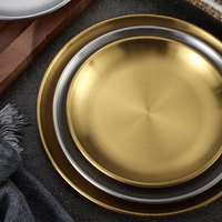 Plateau en métal en acier inoxydable Hot Pot Barbecue Food Fruit Multi-purpose Plate