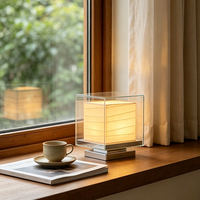 Lampe de table en verre de style nordique WabiSabi, rechargeable, pour salon, chambre à coucher, décoration intérieure, éclairage d'intérieur, bureau, lampe de chevet pour la lecture