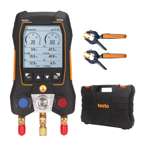 Kit intelligent Testo 550s 0564 5502, manomètre numérique intelligent avec sondes de température à pince sans fil - Product Image 1
