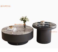 Table basse moderne en marbre et fer forgé, durable, pour salon, salle à manger, hôtel, villa, appartement, café et salon de thé