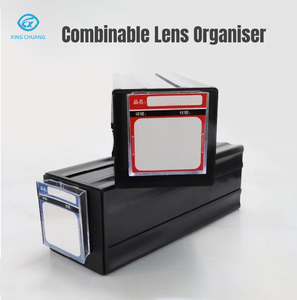Boîte de <span class=keywords><strong>rangement</strong></span> de plateau de lentille conjonctive antichute en plastique blanc noir pour <span class=keywords><strong>lentilles</strong></span> optiques de myopie boîte de tri de lentille de lunettes de lecture - Product Image 3