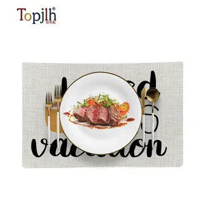 wholesale table decorations double sided sublimation linen placemat for custom print
