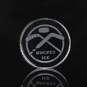 Individuell Bedruckter Glas-Hockey-Puck Lasergravierter Kristall-Hockey-Briefbeschwerer für Sport-Souvenirs - Product Image 4
