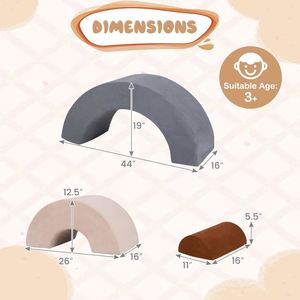 Bloques de Juego Suaves para Niños Pequeños, en Forma de Arcoíris, con Espuma de Alta Densidad 30D y Tela de Gamuza Sintética - Product Image 3