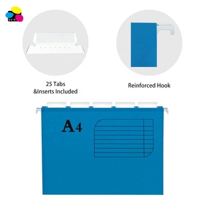 OEM 공장 혼합 색상 20 개/상자 1/5 잘라 A4 서스펜션 파일 폴더 학교 문구 서류 제품 - Product Image 3
