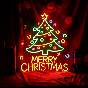 Letrero LED de Neón con Diseño de Santa Claus para Navidad, Rectangular, Acrílico, Decoración para Fiestas, 2700K, Blanco Cálido, IP65 - Product Image 3