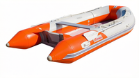 Bateau pneumatique pliable 3.8 avec accessoires complets, y compris pompe, sac et kit de réparation.