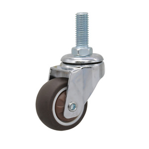 Rueda giratoria silenciosa de caucho TPR con rodamiento y eje roscado para carrito - Product Image 4