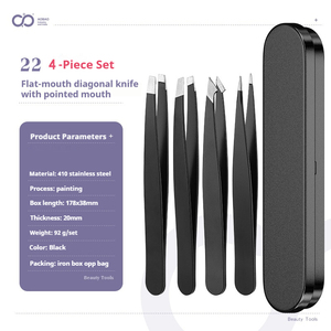 Set d'outils de maquillage en acier inoxydable 3pcs Tondeuse à sourcils Razor Scraping Comb Eyebrow Clip Scissors Tweezers - Product Image 6