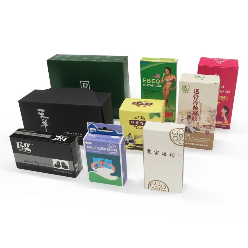 도매 작은 색 종이 상자 맞춤형 로고 종이 포장 상자 접이식 공예 크래프트 코팅 종이 상자