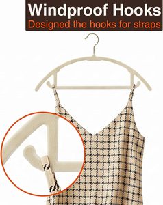 No Shoulder Bump Hanger with Gold Hooks Flocked Non-slip Space Saving Hanger Heavy duty for Closet Organizer - Product Image 4