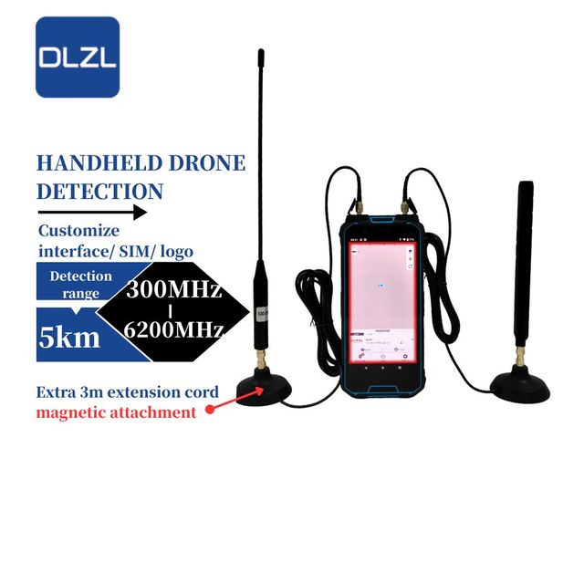 DLZL Portable Vehicle-Mounted Protective Drone Detection Positioning Equipment 3km Spectrum Analysis 2km RID Range 8000mAh