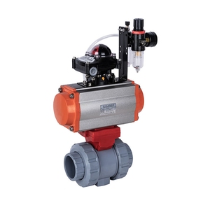 Vanne à boisseau sphérique pneumatique en CPVC de haute qualité de Chine, de 2 à 4 pouces, DN50 à DN100, à raccordement par emboîtement - Product Image 2