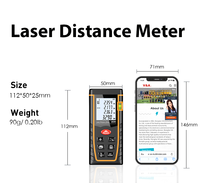 Télémètre laser industriel portable VA-T80A, étanche IP54, avec niveaux à bulle, écran LCD rétroéclairé, unités M/in/ft, piles AAA