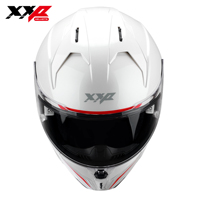 Nouveaux casques de moto intégraux avec grand spoiler, double visière, boucle à dégagement rapide, XXL VINDICATOR SOLID Blanc DOT ABS 6 mois