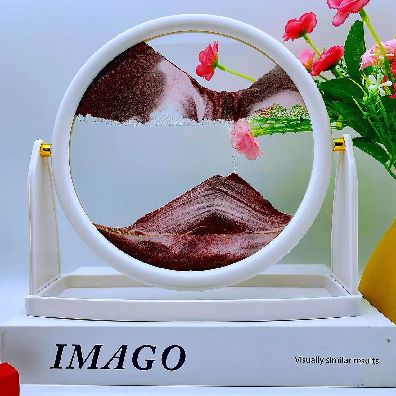 White frame 10 inch coffee