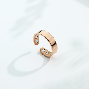 Cincin terbuka terapi akupuntur magnetik sederhana, cincin berlapis emas perak modis trendi baja tahan karat - Product Image 4