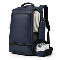Sac à dos de sport décontracté imperméable en PU avec compartiment inférieur pour chaussures et poche pour bouteille, idéal pour les trajets quotidiens