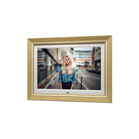 Vente chaude 12 pouces bois numérique Photo Viewer 1080P vidéo boucle cadre photo numérique avec cadre en bois