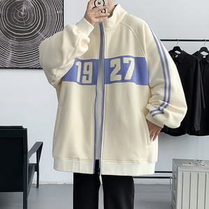 Cardigan fin personnalisé avec logo, style rétro américain, coupe oversize contrastée, respirant, pour printemps et automne - Product Image 1