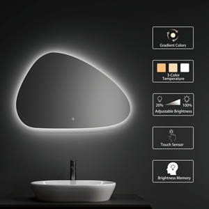 Fábrica <span class=keywords><strong>60x90</strong></span> personalizado iluminado sin marco Smart Hotel retroiluminado Irregular venta al por mayor <span class=keywords><strong>espejo</strong></span> de <span class=keywords><strong>baño</strong></span> montado en la pared con luz Led - Product Image 2