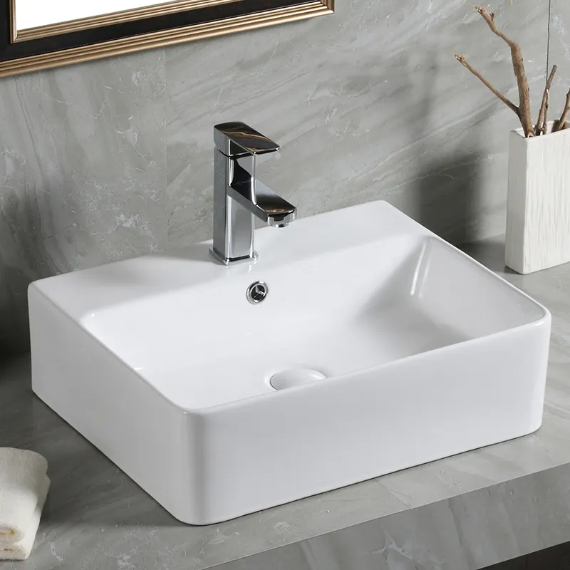 Benzersiz tasarım banyo Cupc beyaz seramik sanatı masa üstü lavabo