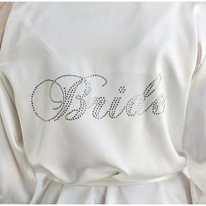 Custom Bling Wedding <strong>Robe</strong> <strong>Bridemaid</strong> Customized Bride Rhinestone Satin Silk Bath <strong>Robe</strong> - Product Image 3