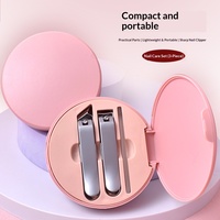 Ensemble de soins des ongles en acier au carbone 3 pièces - Étui portable élégant en boîte, grande surface personnalisable, cadeaux publicitaires pratiques