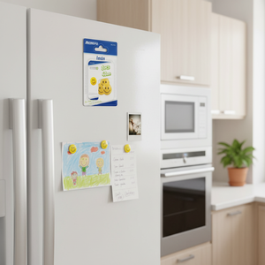 Magneti Metallici Gialli Personalizzati 40mm 3 Pezzi Adesivi Magnetici Decorazione per Casa Ufficio Frigorifero Organizzazione Modello Mengfu - Product Image 3