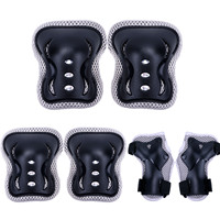 Ensemble de protections réglables 6 pièces pour enfants (genouillères, coudières, protège-poignets) pour vélo d'équilibre, rollers et skateboard